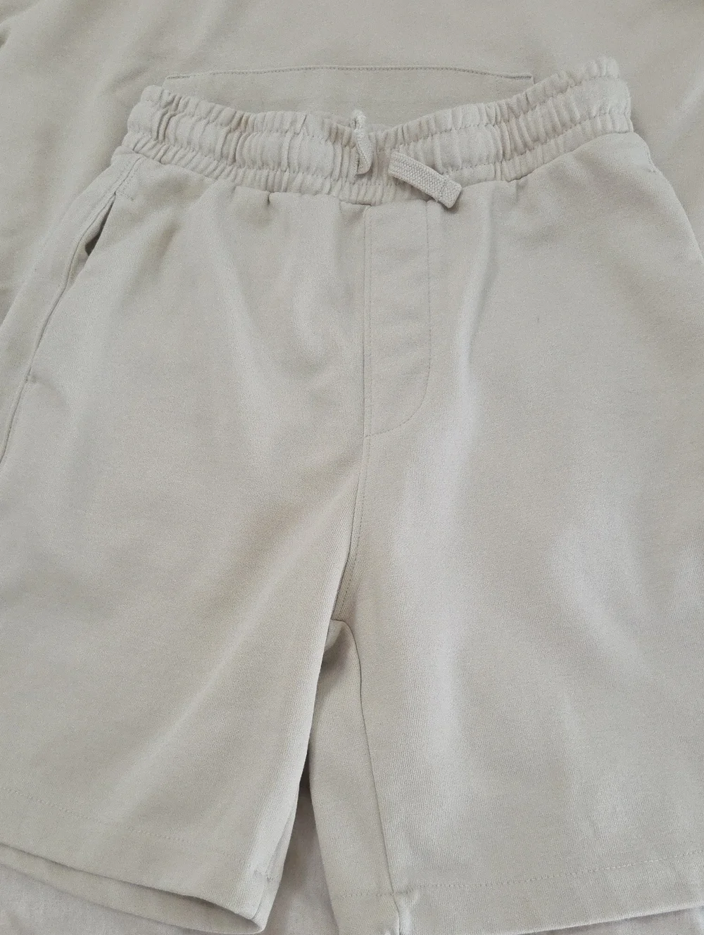 Kids Neutral Cream Hoodie & Shorts  Set